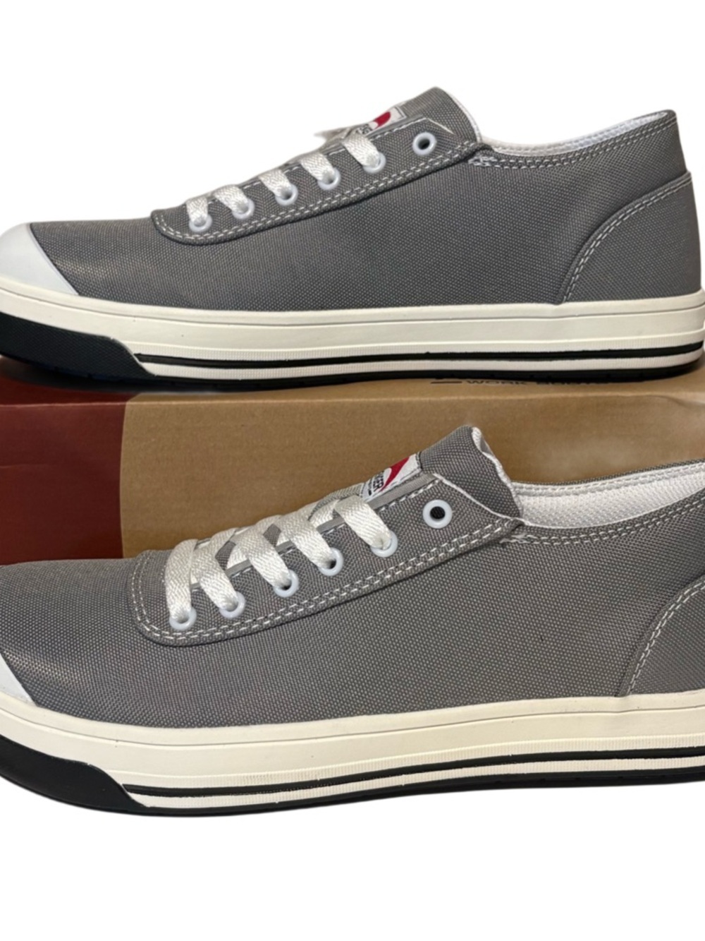 Avenger Gray Canvas Low-Top Safety Sneakers - Picture 1 of 9